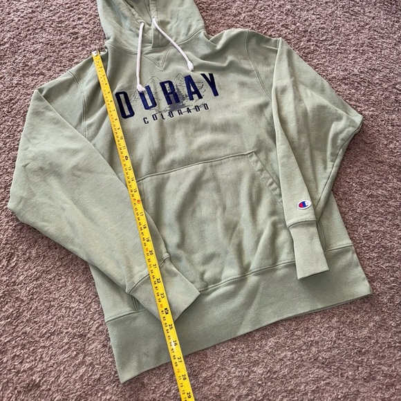 Ouray Colorado Champion Reverse Weave Hoodie Green Men Size Medium - Picture 3 of 5